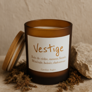Bougie parfumée avec couvercle en bambou